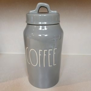 NEW Rae Dunn Ceramic grey "COFFEE" Canister